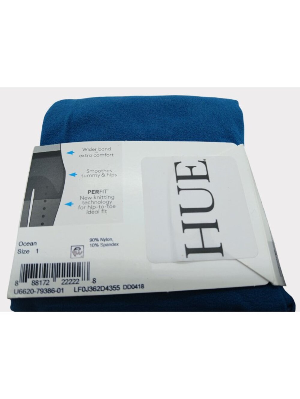 Hue Opaque Tights Perfit Lot 2 Size 1 XS S Blue Burgundy Opaque Wide Band USA - Picture 7 of 8